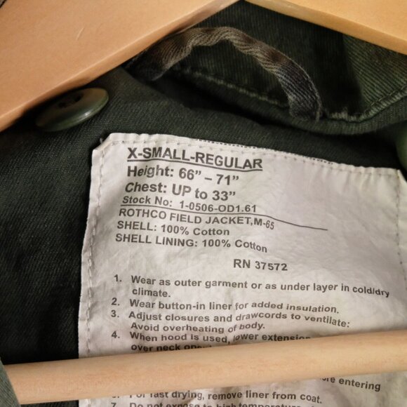 Rothco Field Jacket Mens Small Green Woodland Camo Heavyweight Full Zip Army - Picture 9 of 11